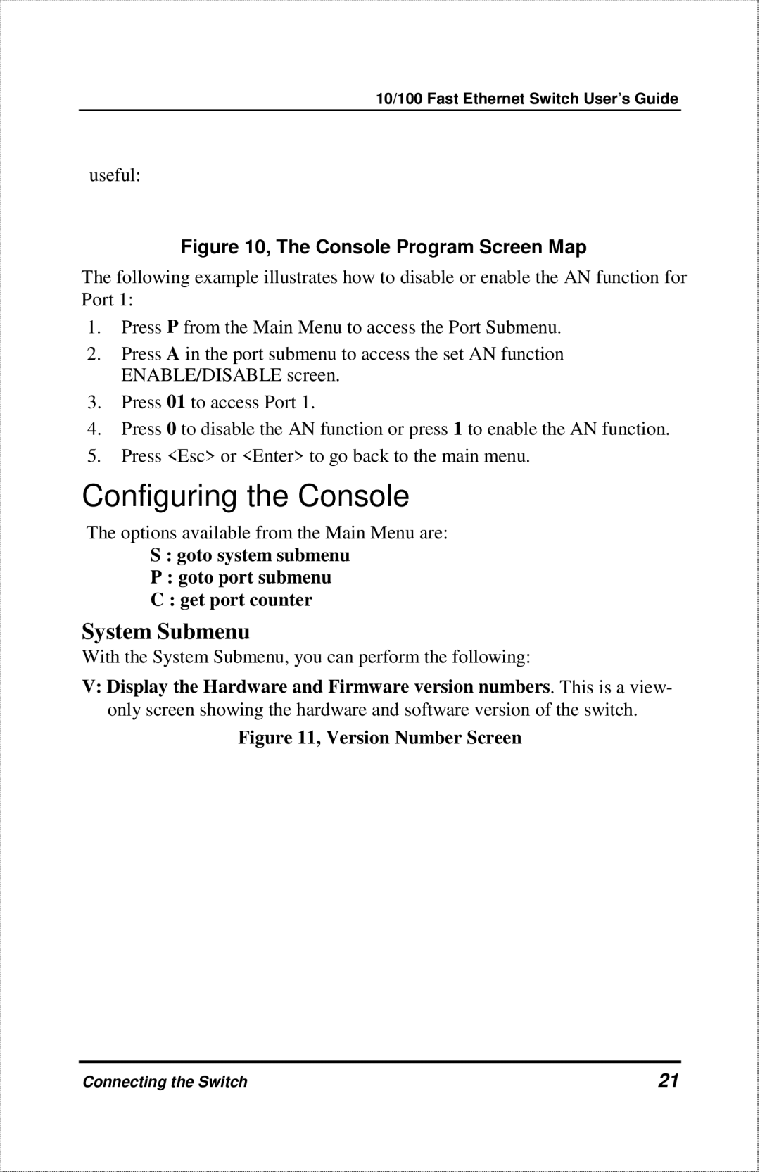 D-Link DES-1012 manual Configuring the Console 