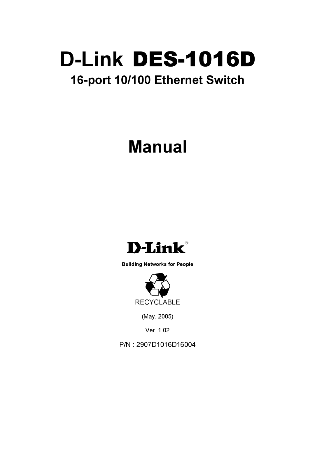 D-Link manual LinkDES-1016D 