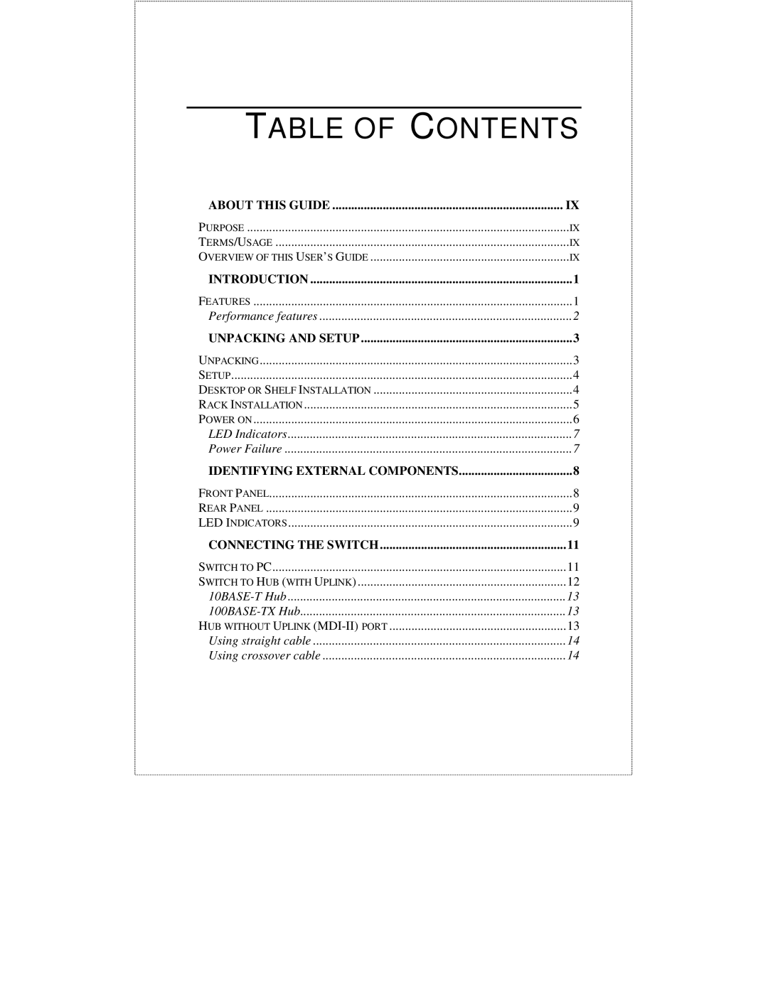 D-Link DES-1016D manual Table of Contents 