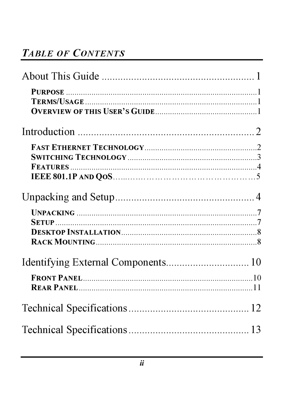 D-Link DES-1024D manual Introduction, Table of Contents 