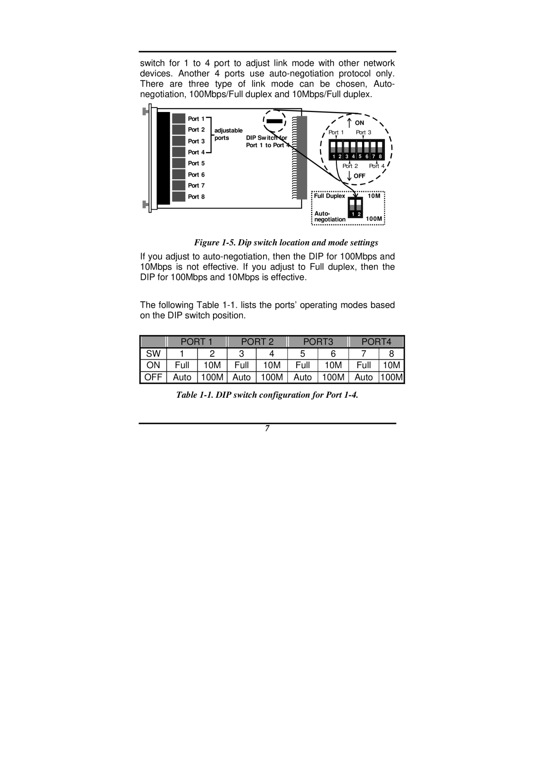 D-Link DES-1200M manual Dip switch location and mode settings 