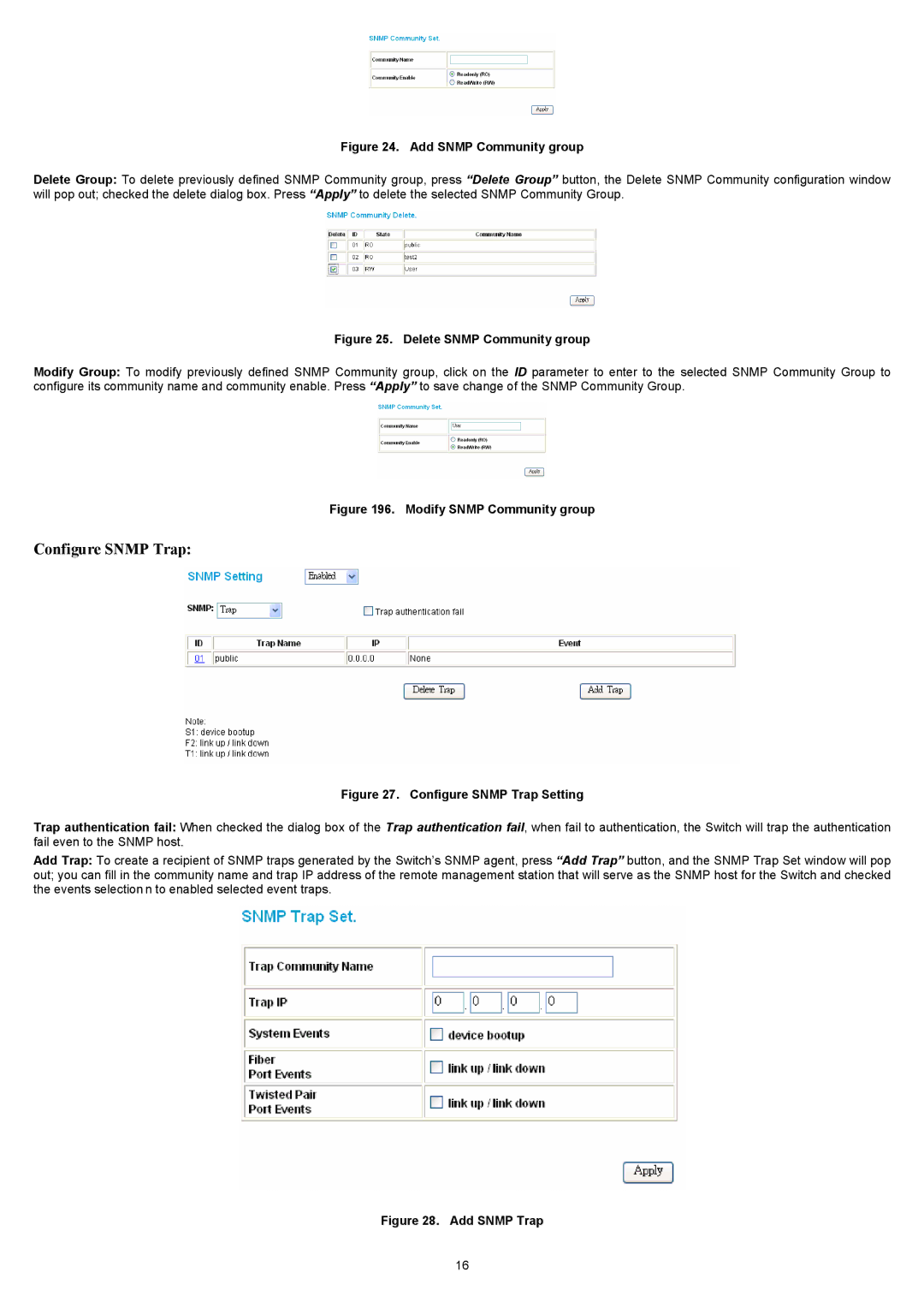 D-Link DES-1226G manual Configure Snmp Trap 