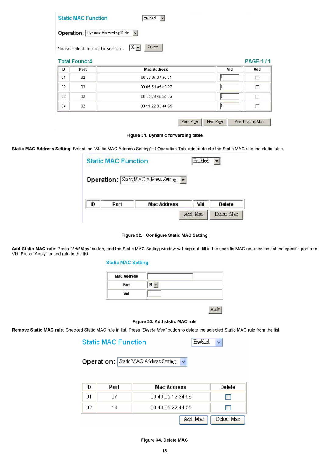 D-Link DES-1226G manual Dynamic forwarding table 