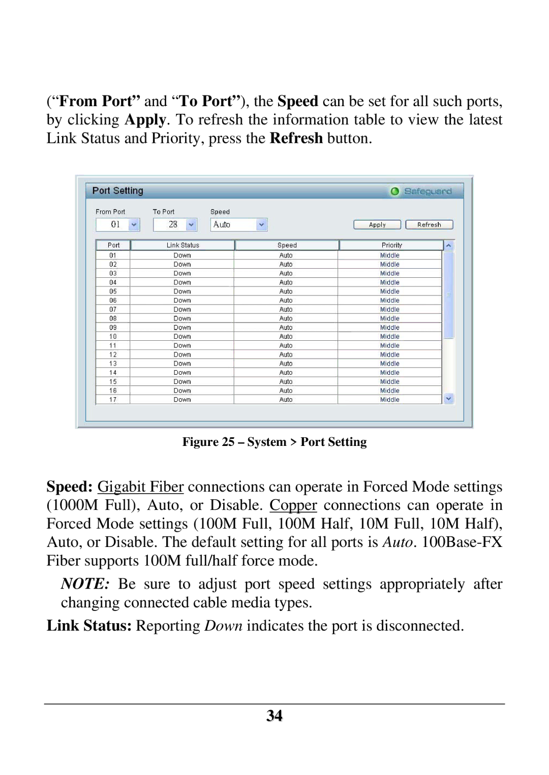 D-Link DES-1228 user manual System Port Setting 