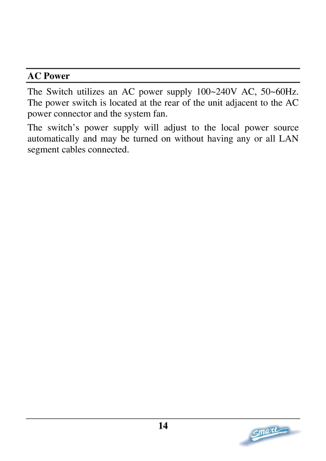 D-Link DES-1228P user manual AC Power 