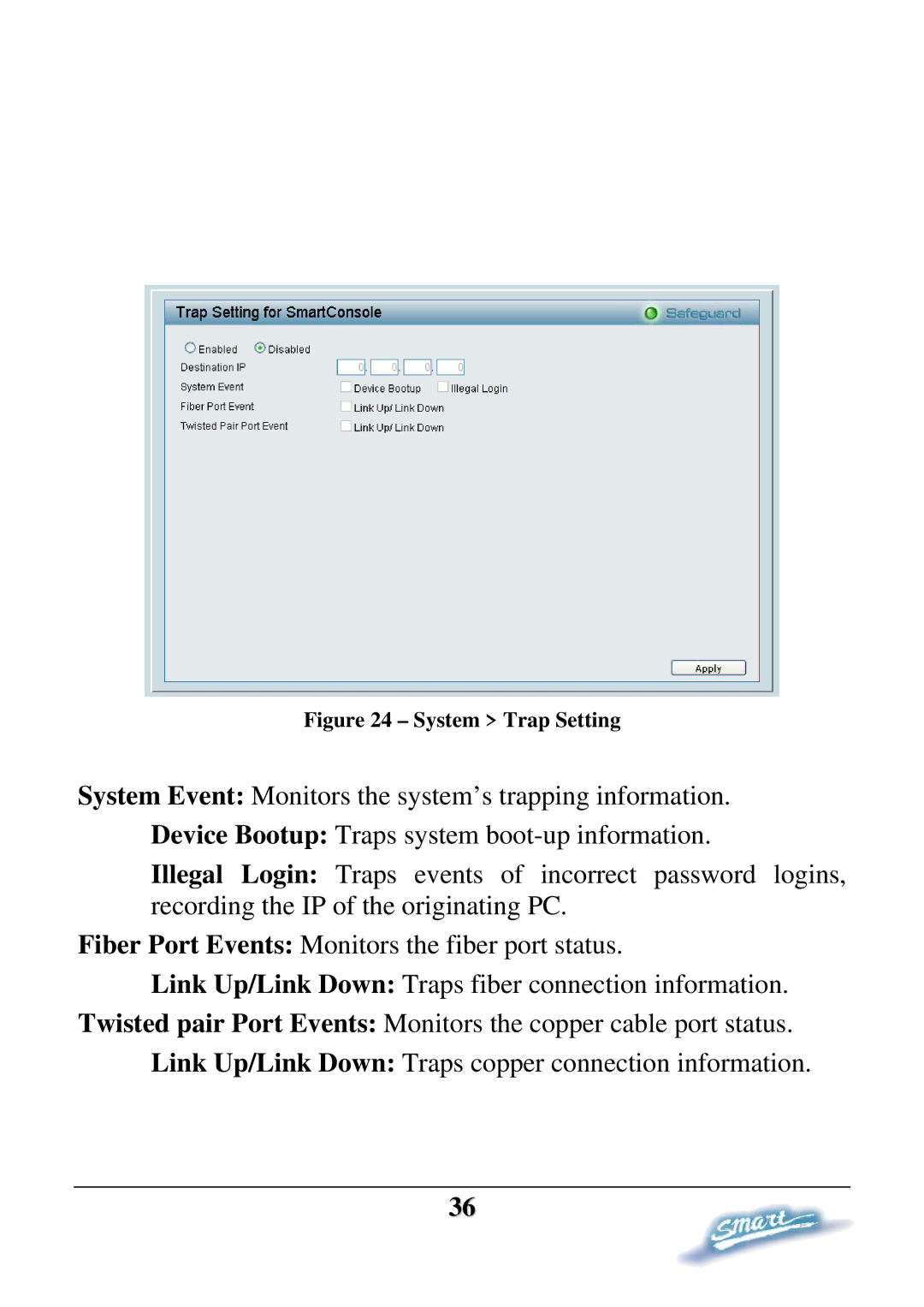 D-Link DES-1228P user manual System Trap Setting 