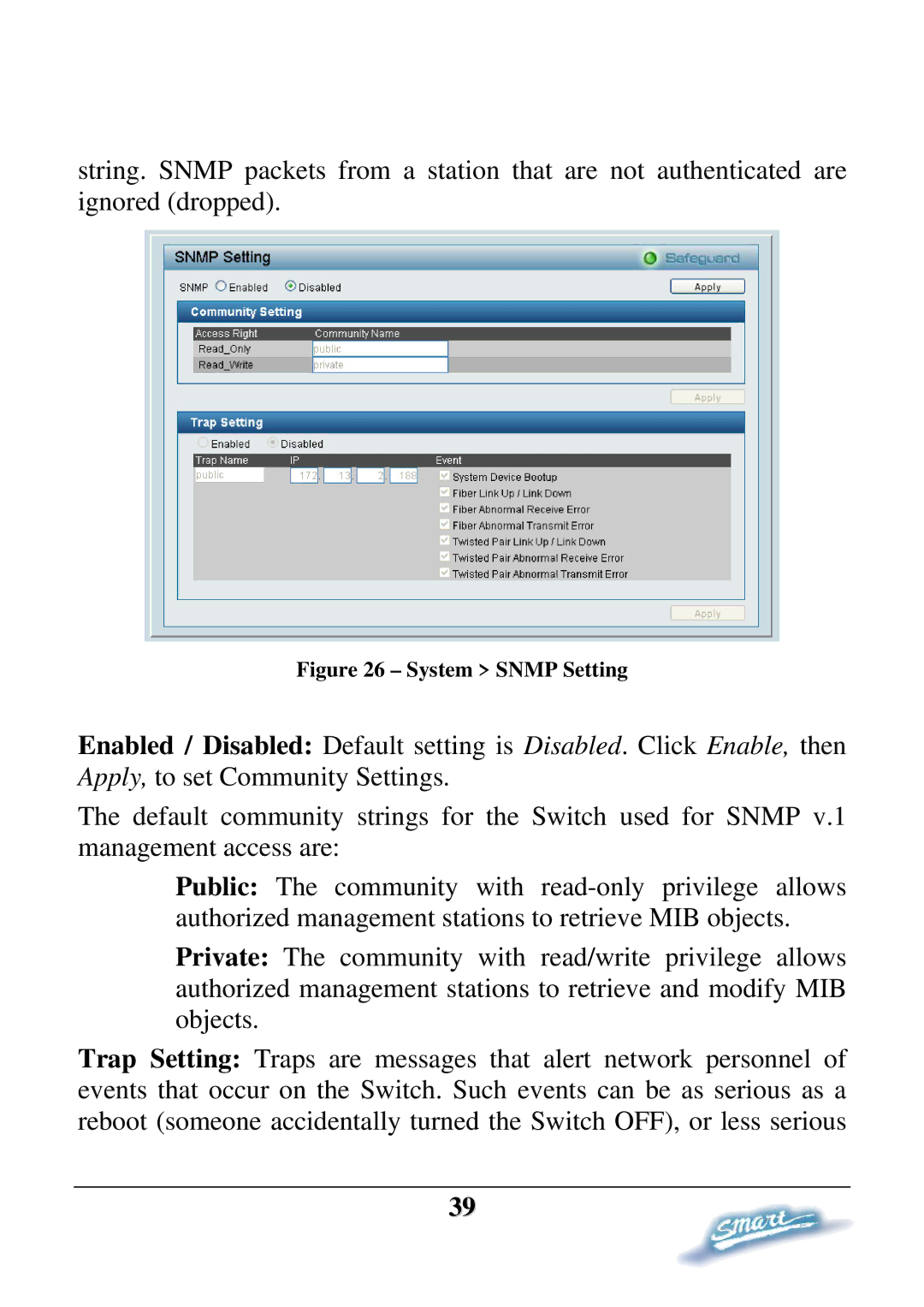 D-Link DES-1228P user manual System Snmp Setting 