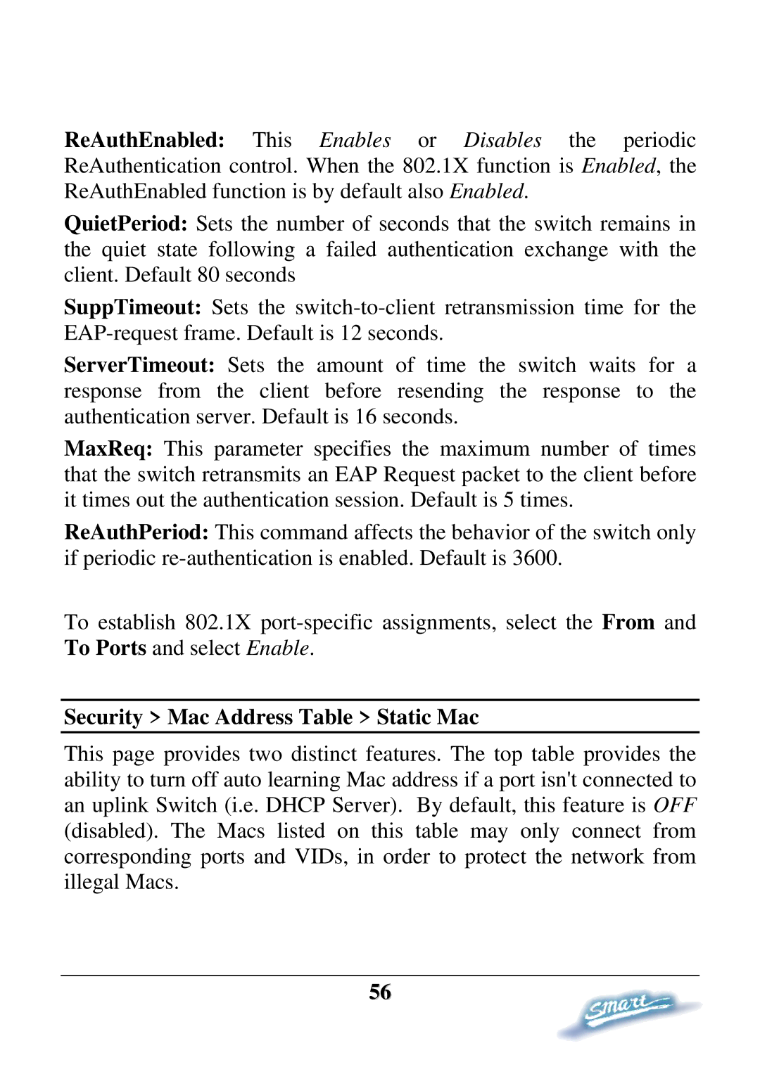 D-Link DES-1228P user manual Security Mac Address Table Static Mac 