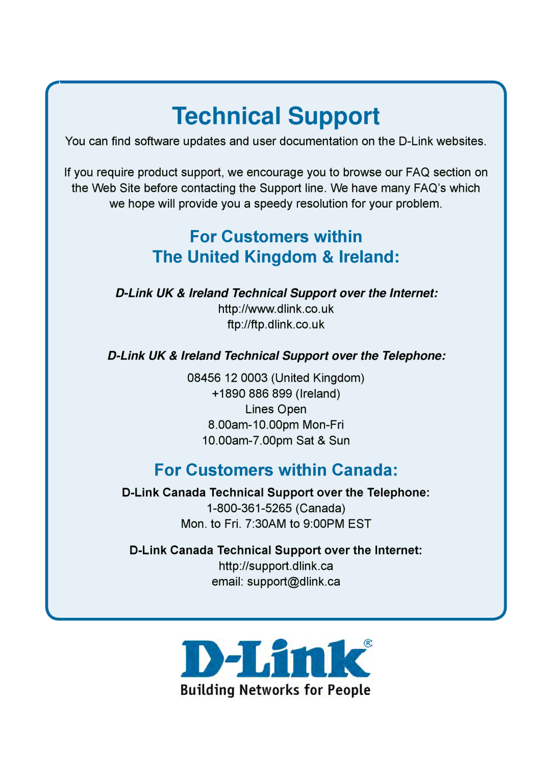 D-Link DES-1228P user manual Technical Support 