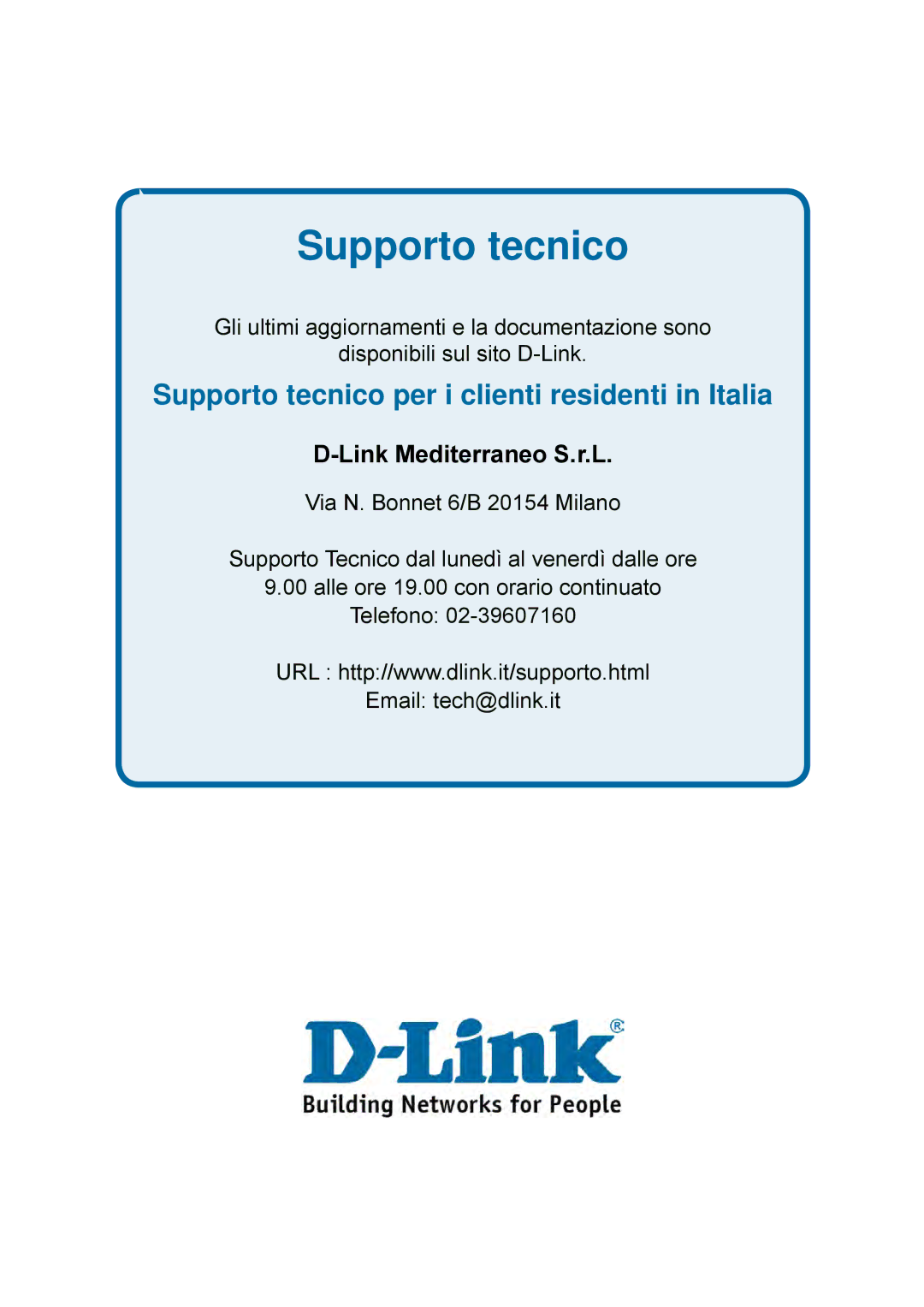 D-Link DES-1228P user manual Supporto tecnico 