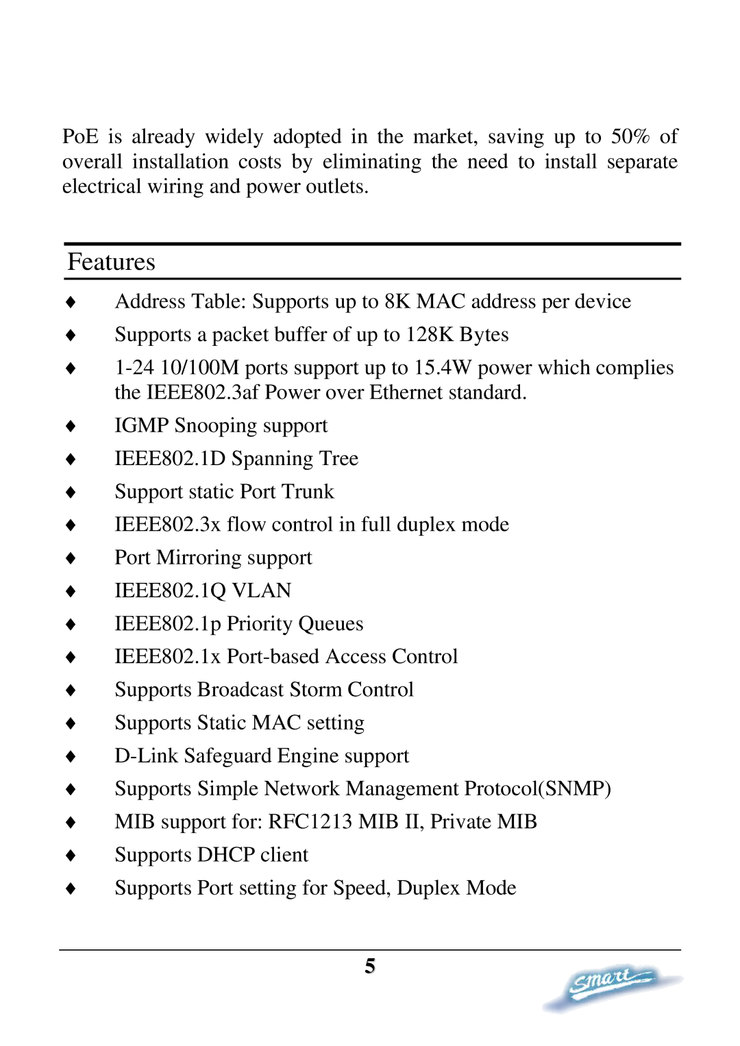 D-Link DES-1228P user manual Features, IEEE802.1Q Vlan 