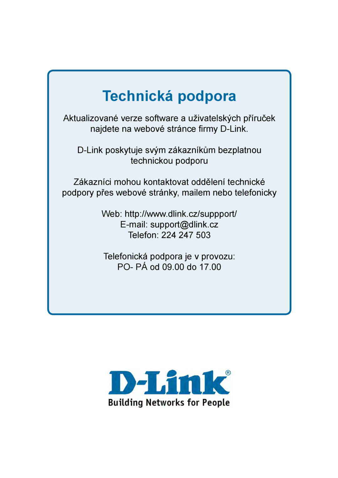 D-Link DES-1228P user manual Technická podpora 