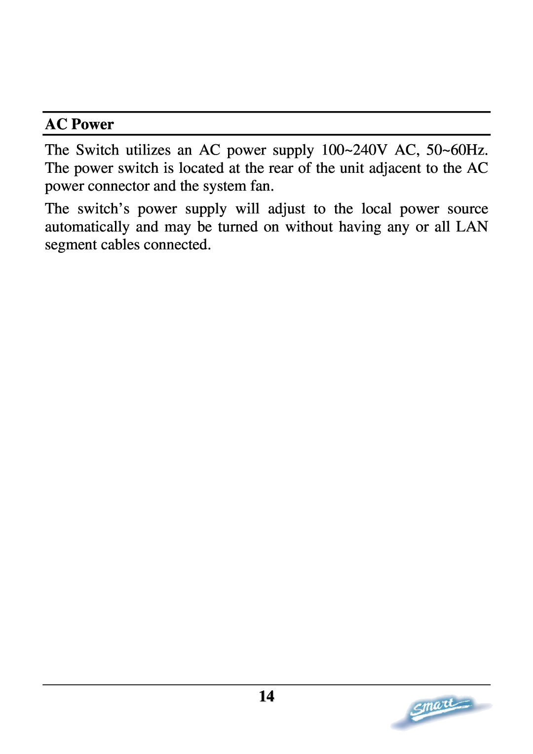 D-Link DES-1228P user manual AC Power 