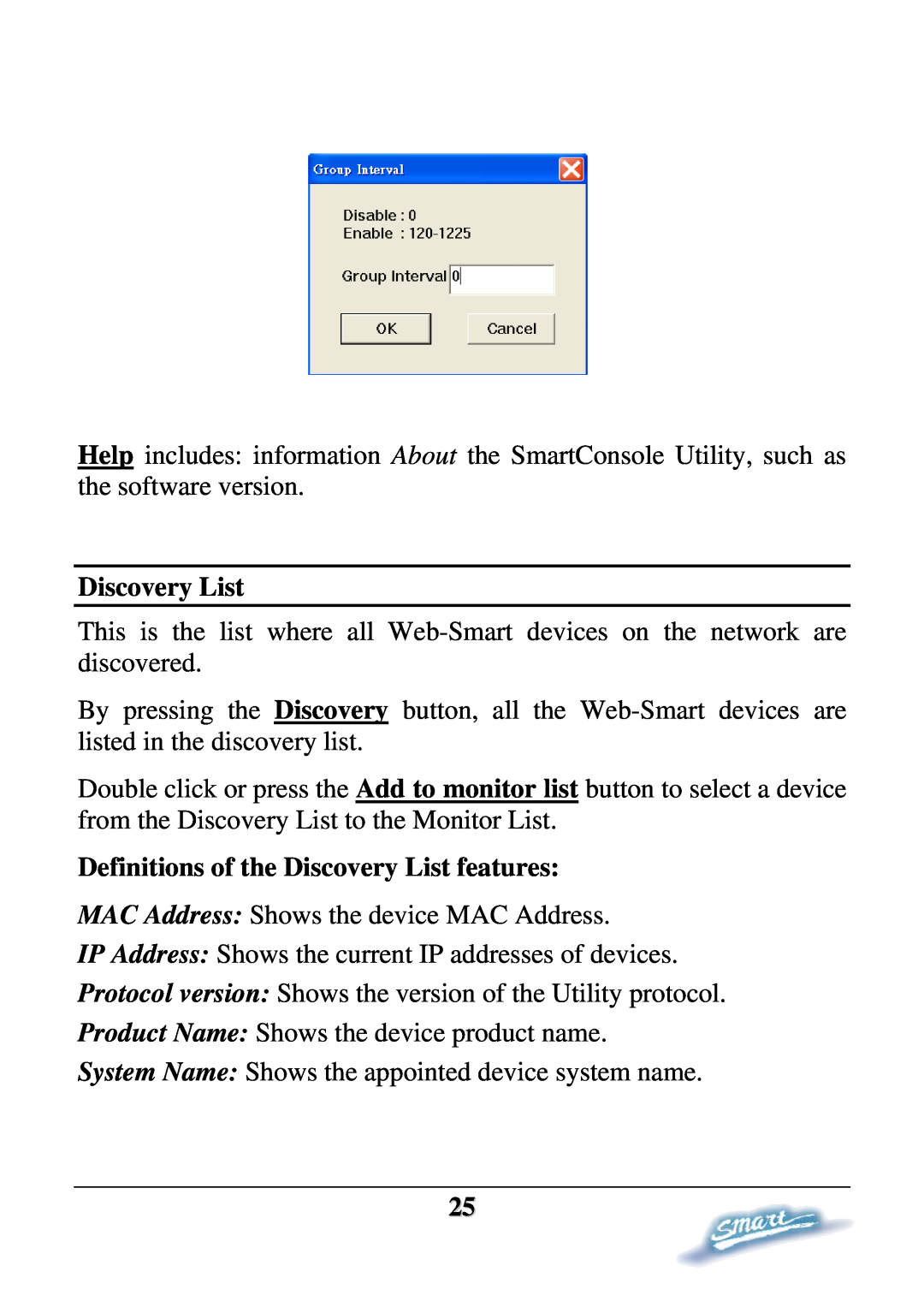 D-Link DES-1228P user manual Definitions of the Discovery List features 