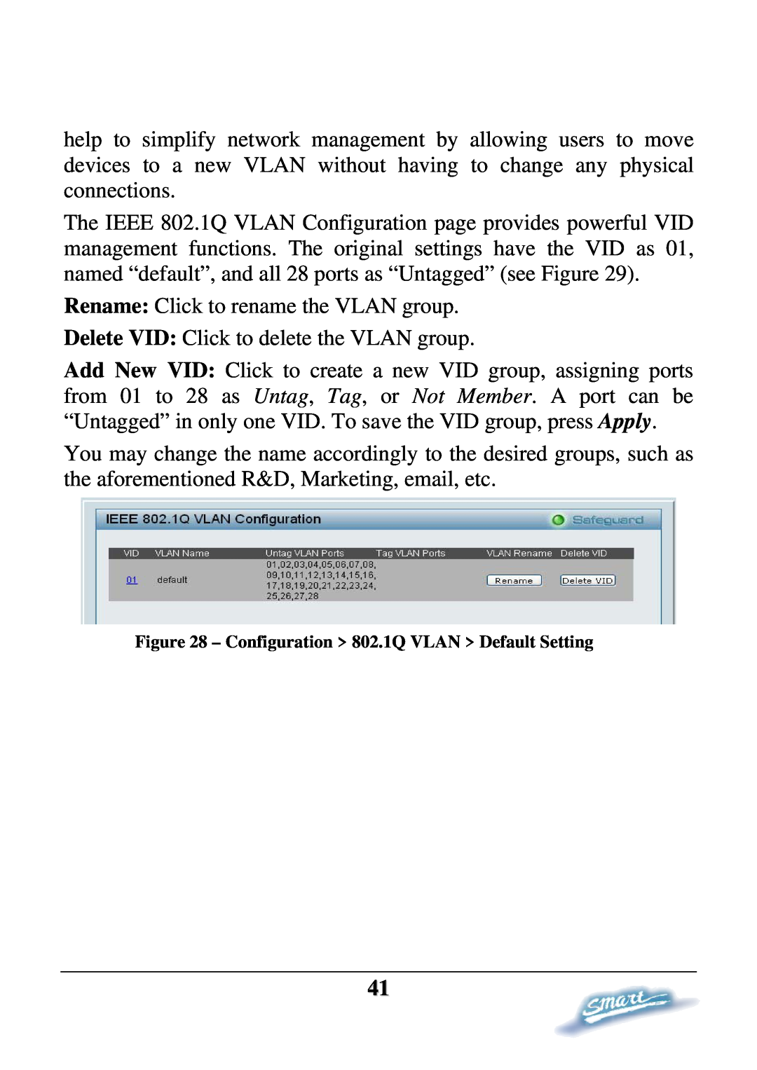 D-Link DES-1228P user manual Rename Click to rename the VLAN group 