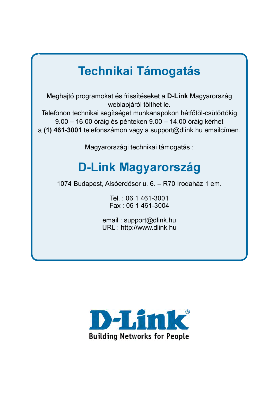 D-Link DES-1228P user manual Technikai Támogatás, D-Link Magyarország 