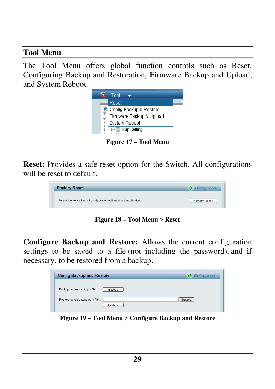 D-Link DES-1252 user manual Tool Menu 