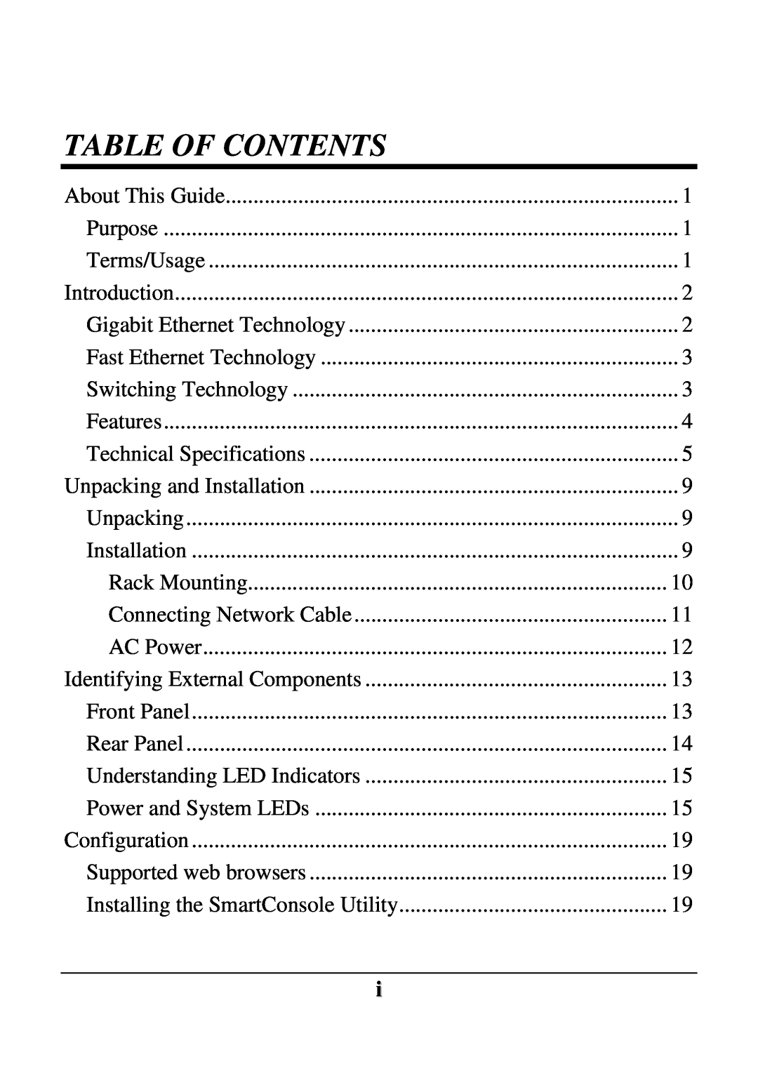D-Link DES-1252 user manual Table Of Contents 