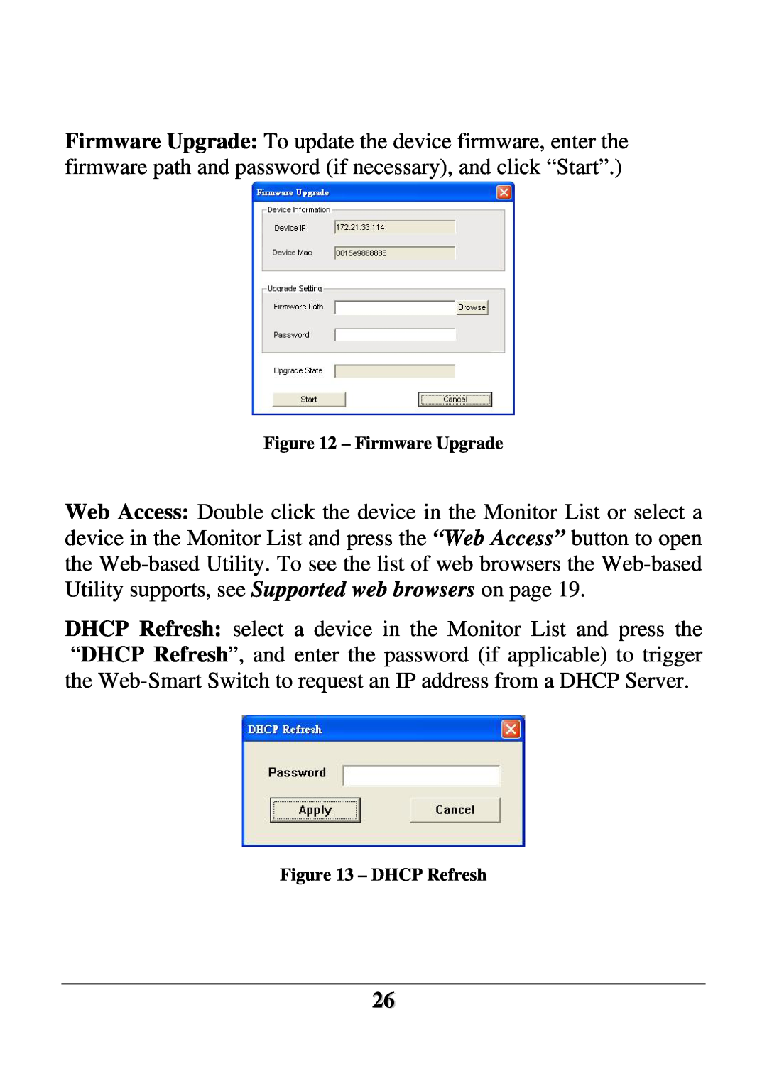 D-Link DES-1252 user manual Firmware Upgrade, DHCP Refresh 