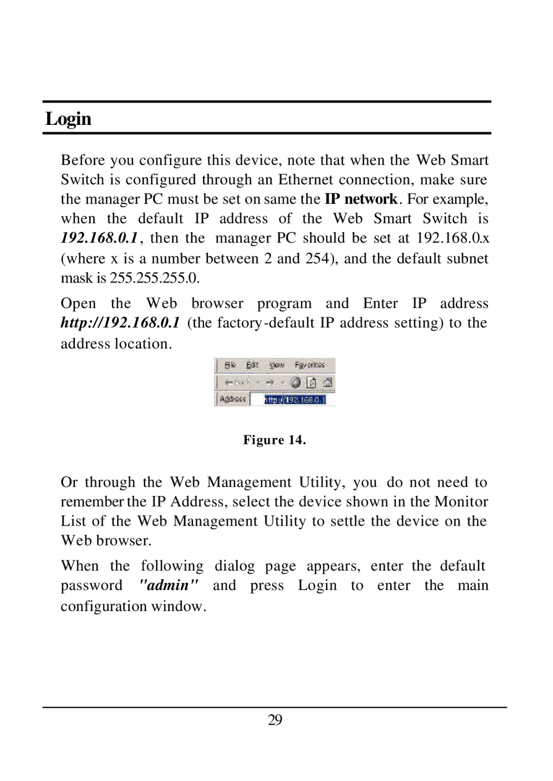 D-Link DES-1526 manual Login 