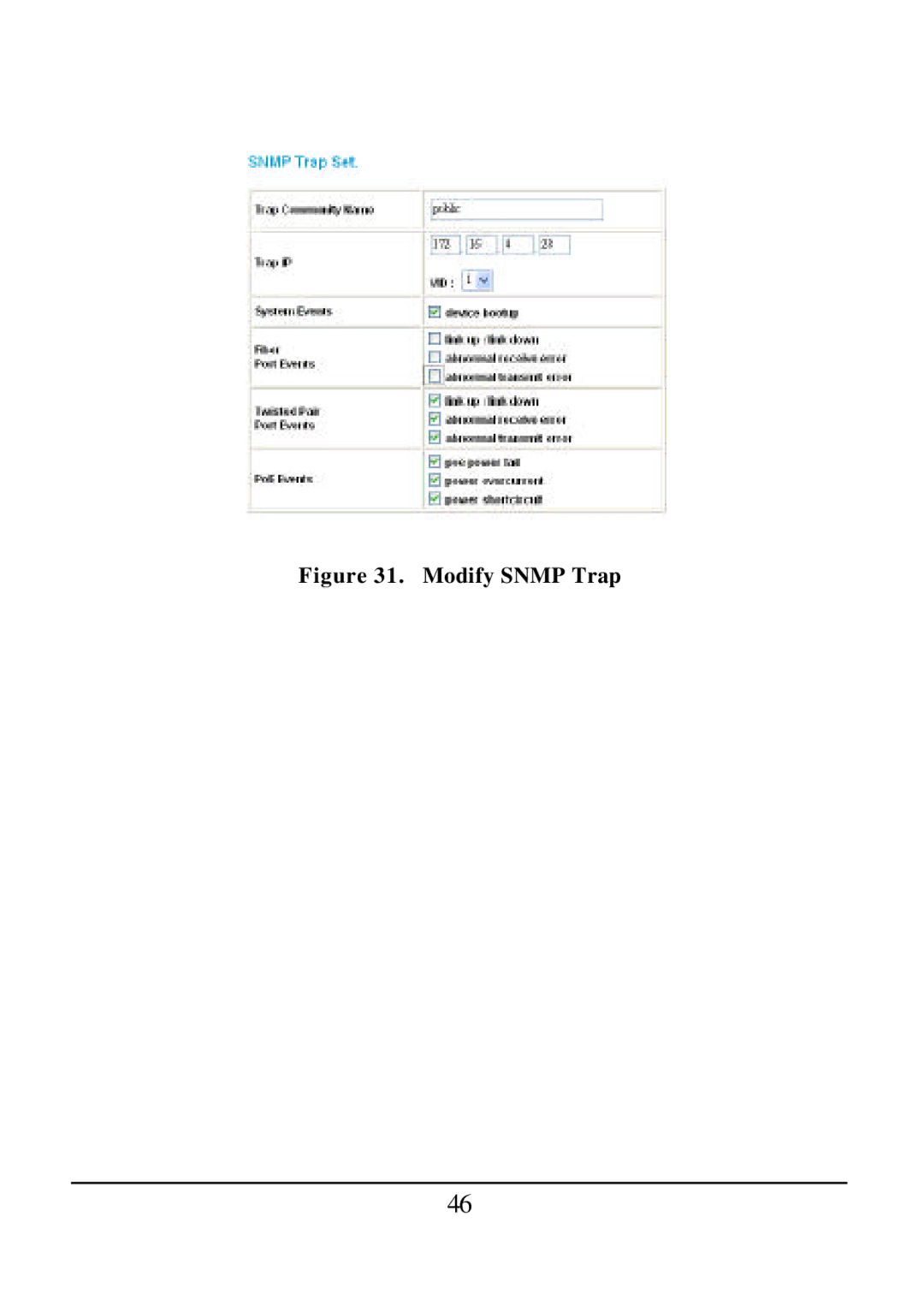 D-Link DES-1526 manual Modify Snmp Trap 