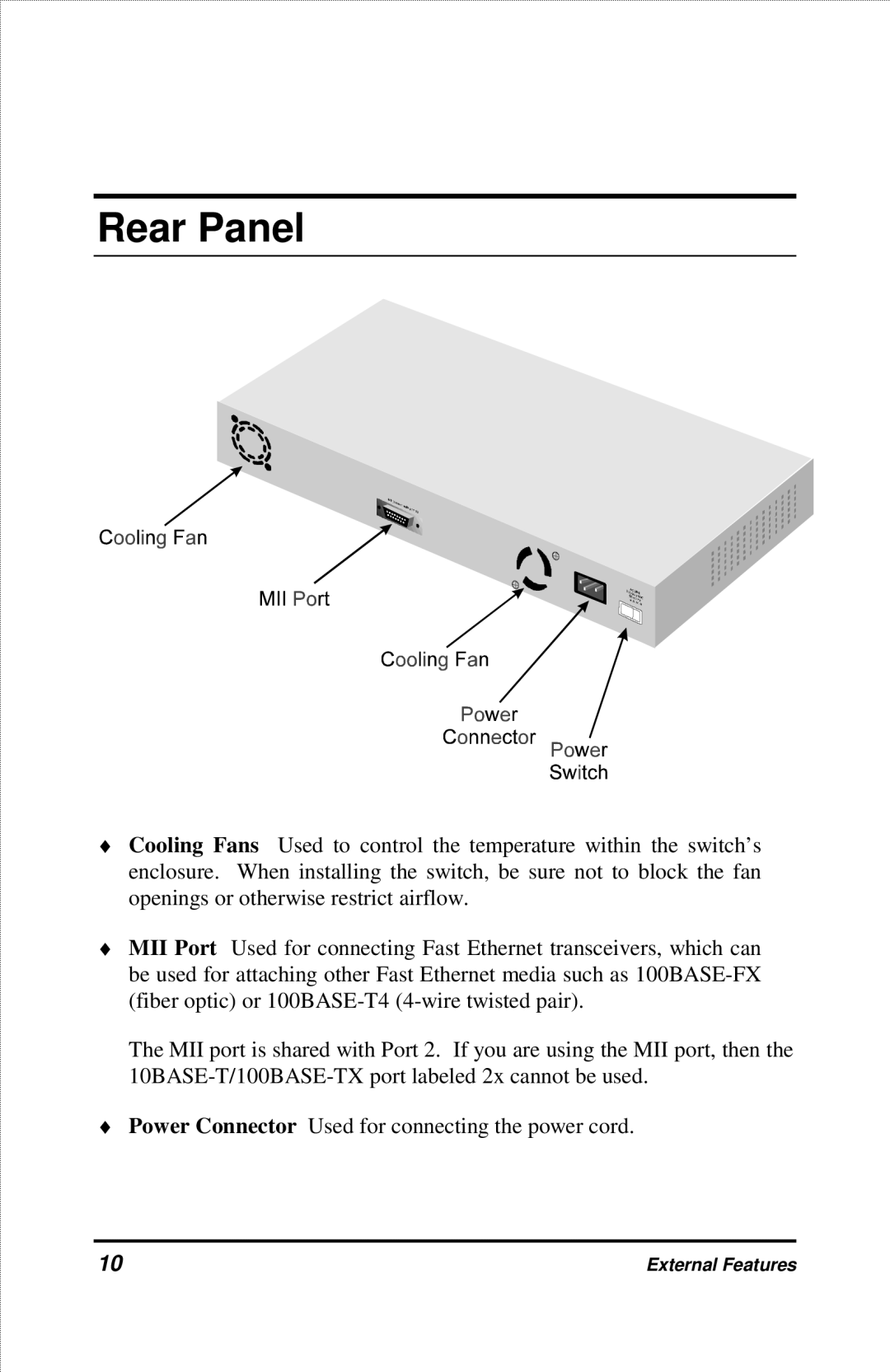 D-Link DES-2212 manual Rear Panel 