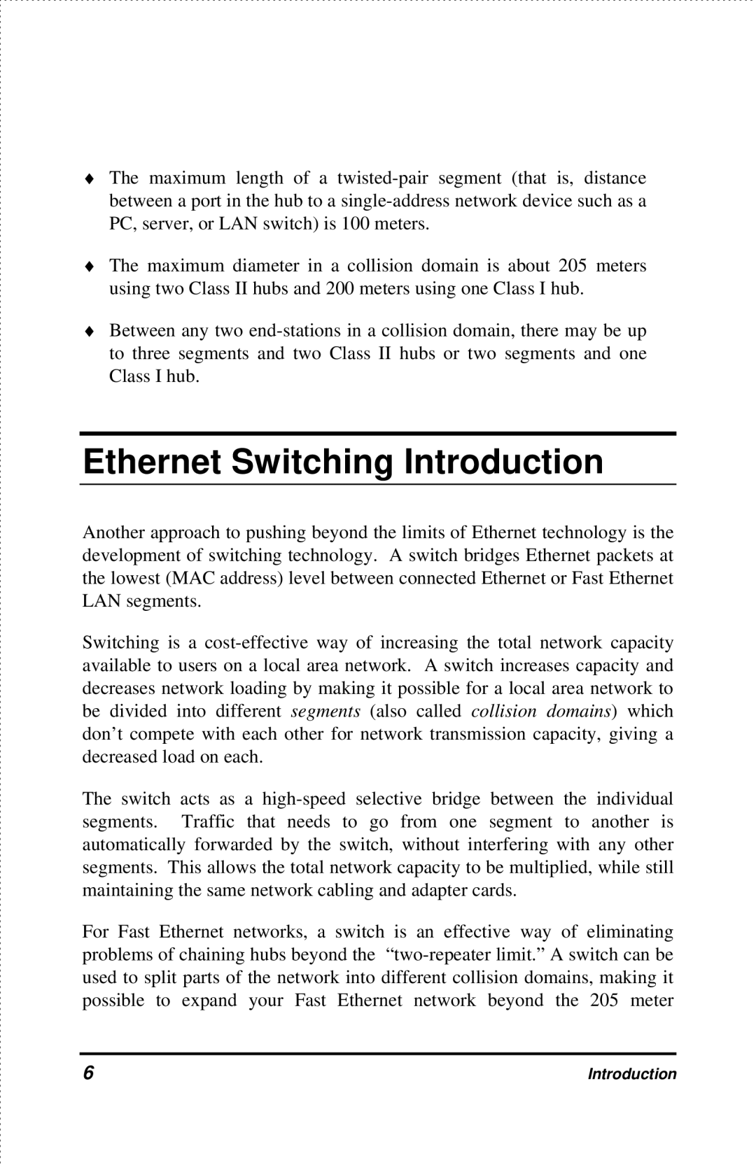 D-Link DES-2218 manual Ethernet Switching Introduction 