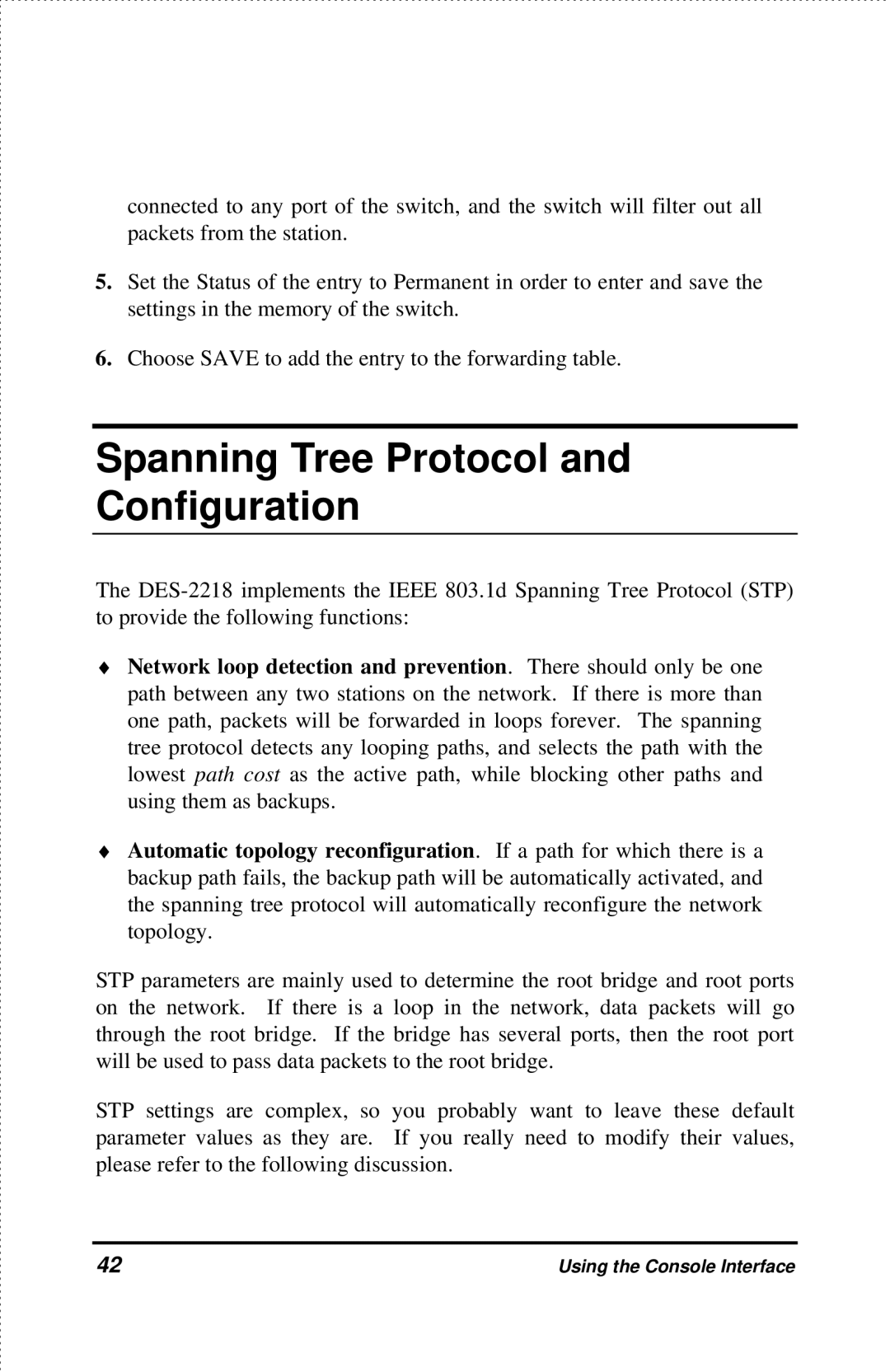 D-Link DES-2218 manual Spanning Tree Protocol and Configuration 