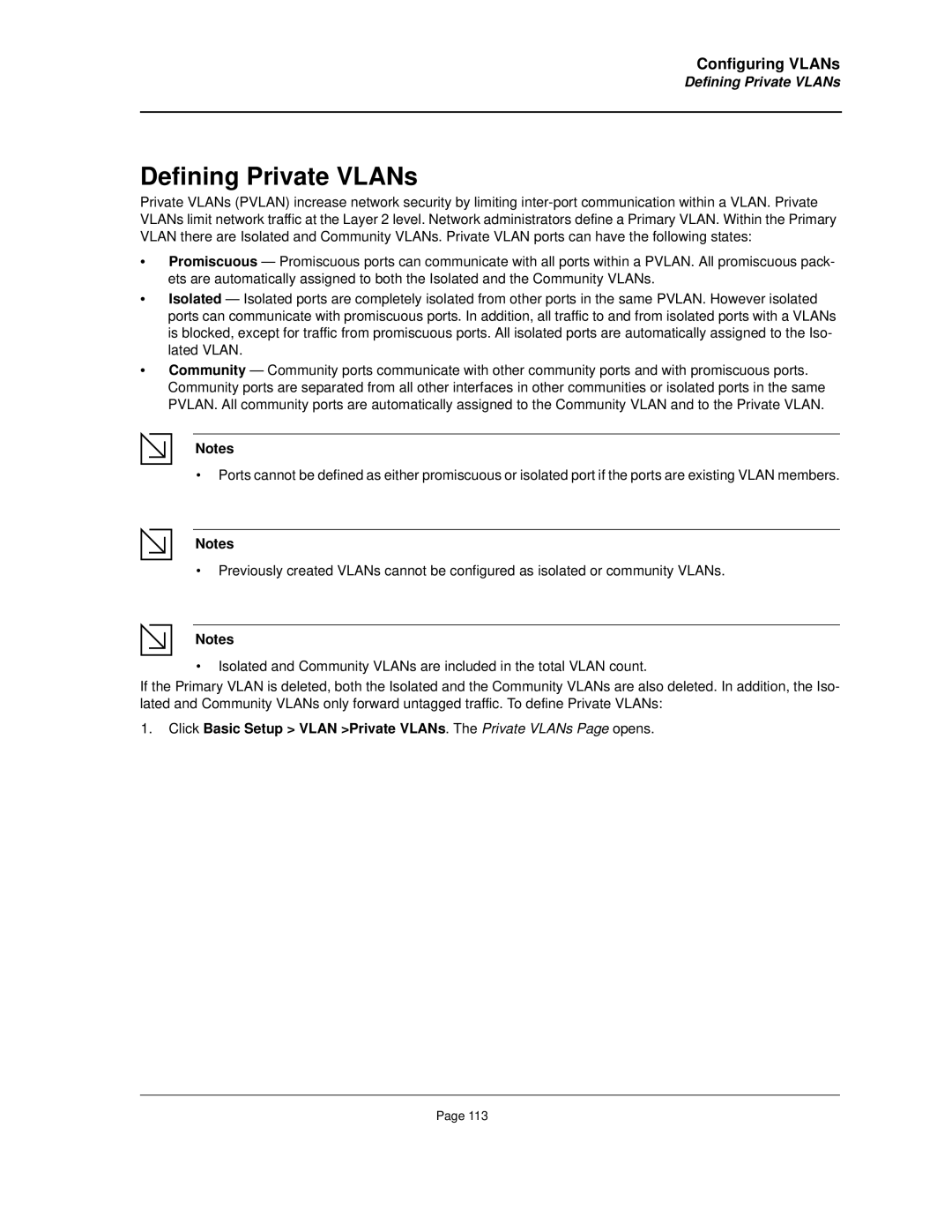 D-Link DES-3010FA/GA manual Defining Private VLANs 