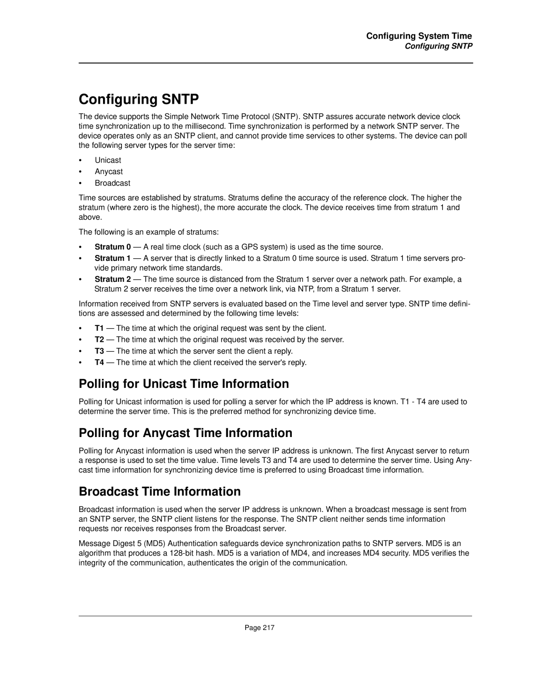 D-Link DES-3010FA/GA manual Configuring Sntp, Polling for Unicast Time Information, Polling for Anycast Time Information 