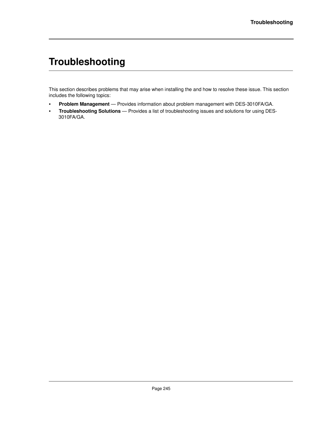 D-Link DES-3010FA/GA manual Troubleshooting 