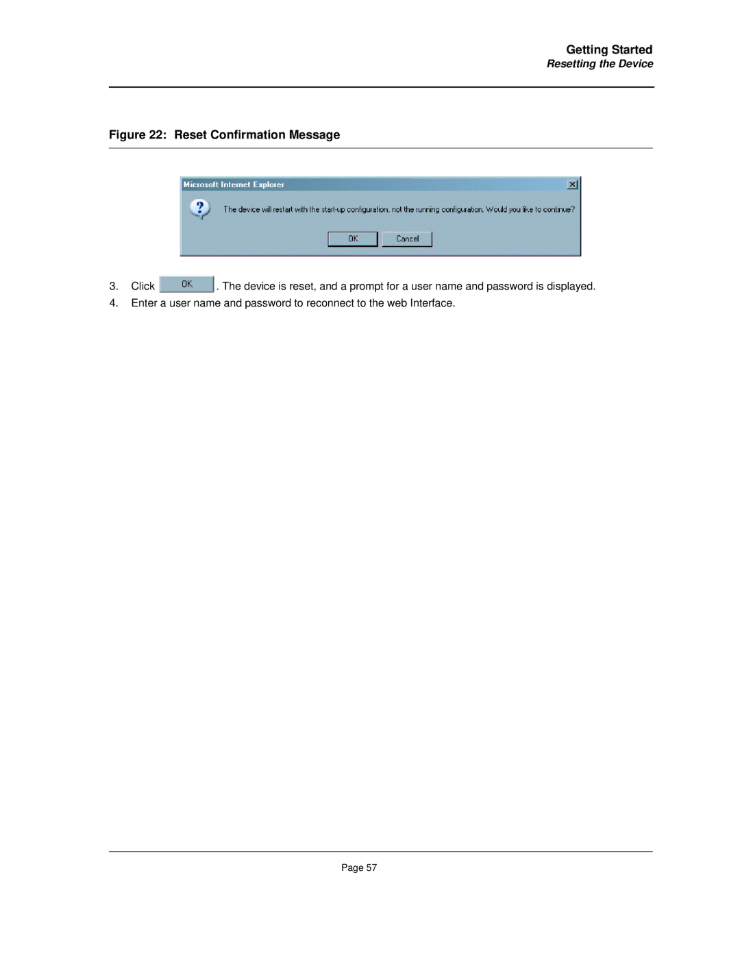 D-Link DES-3010FA/GA manual Reset Confirmation Message 