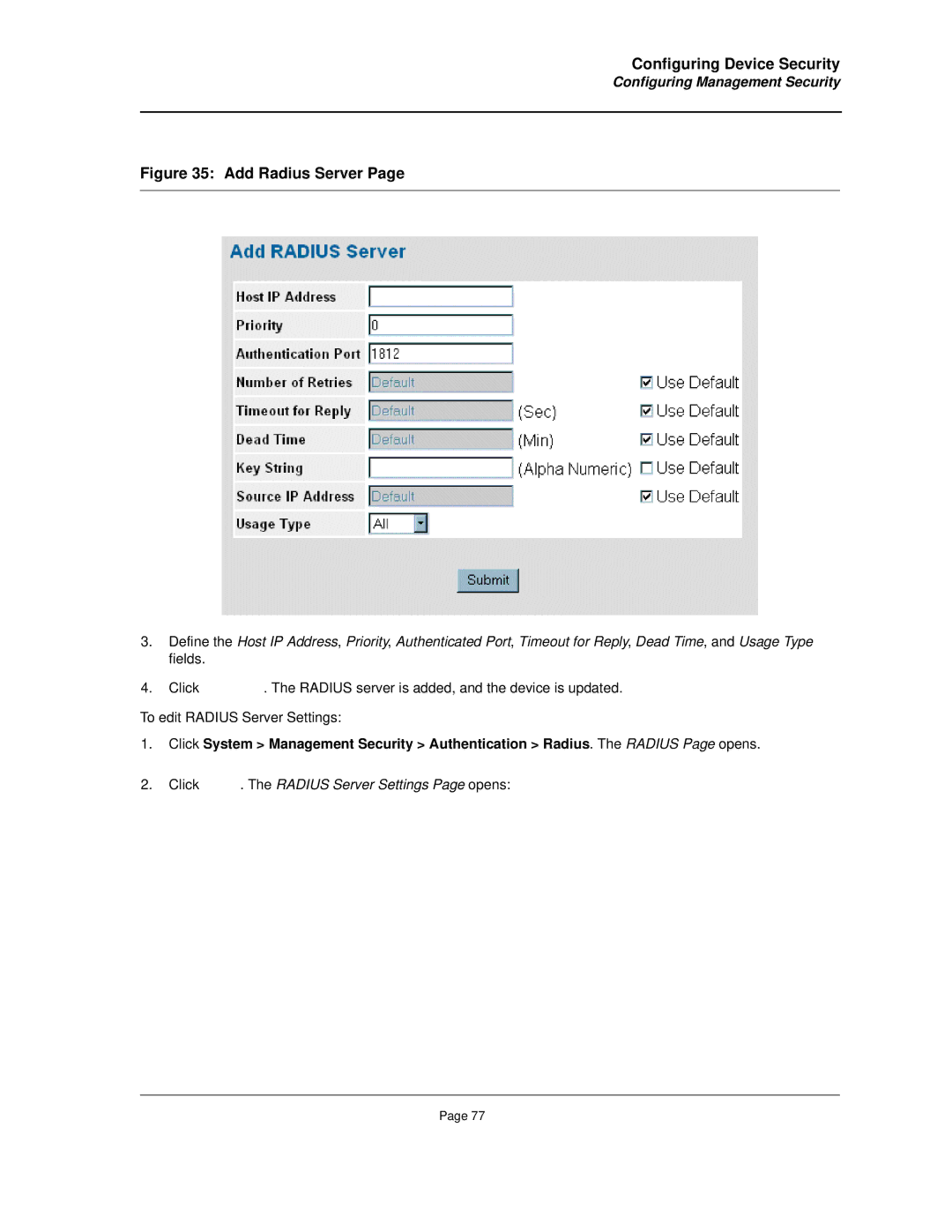 D-Link DES-3010FA/GA manual Add Radius Server 