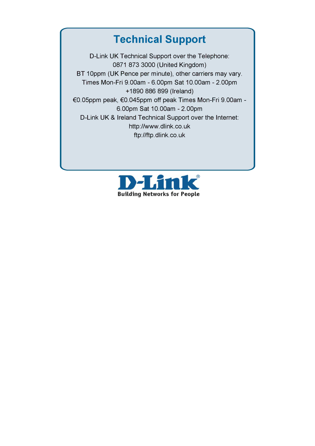 D-Link DES-3018 manual Technical Support 