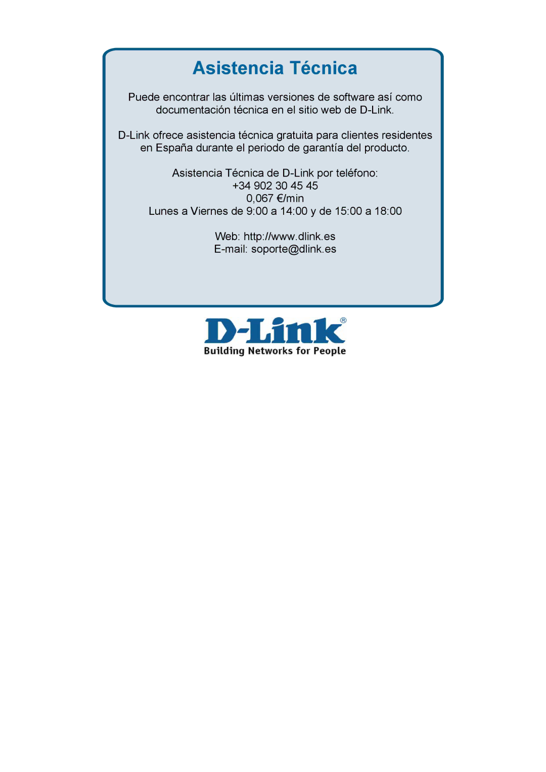 D-Link DES-3018 manual Asistencia Técnica 