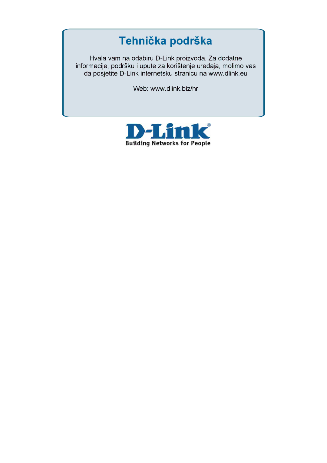 D-Link DES-3018 manual Tehnička podrška 