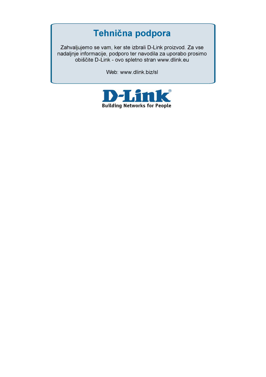 D-Link DES-3018 manual Tehnična podpora 