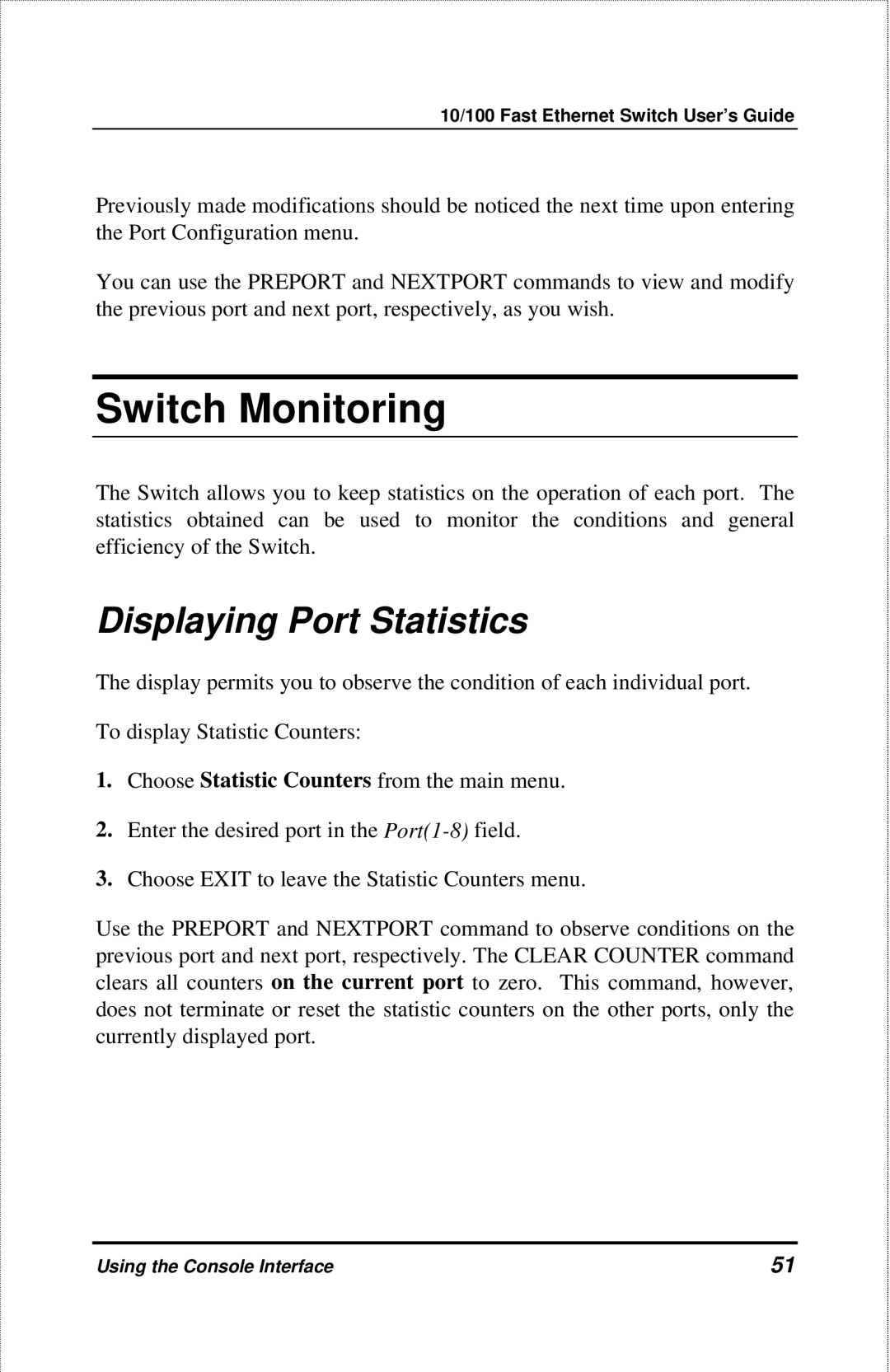 D-Link DES-3208 manual Switch Monitoring, Displaying Port Statistics 