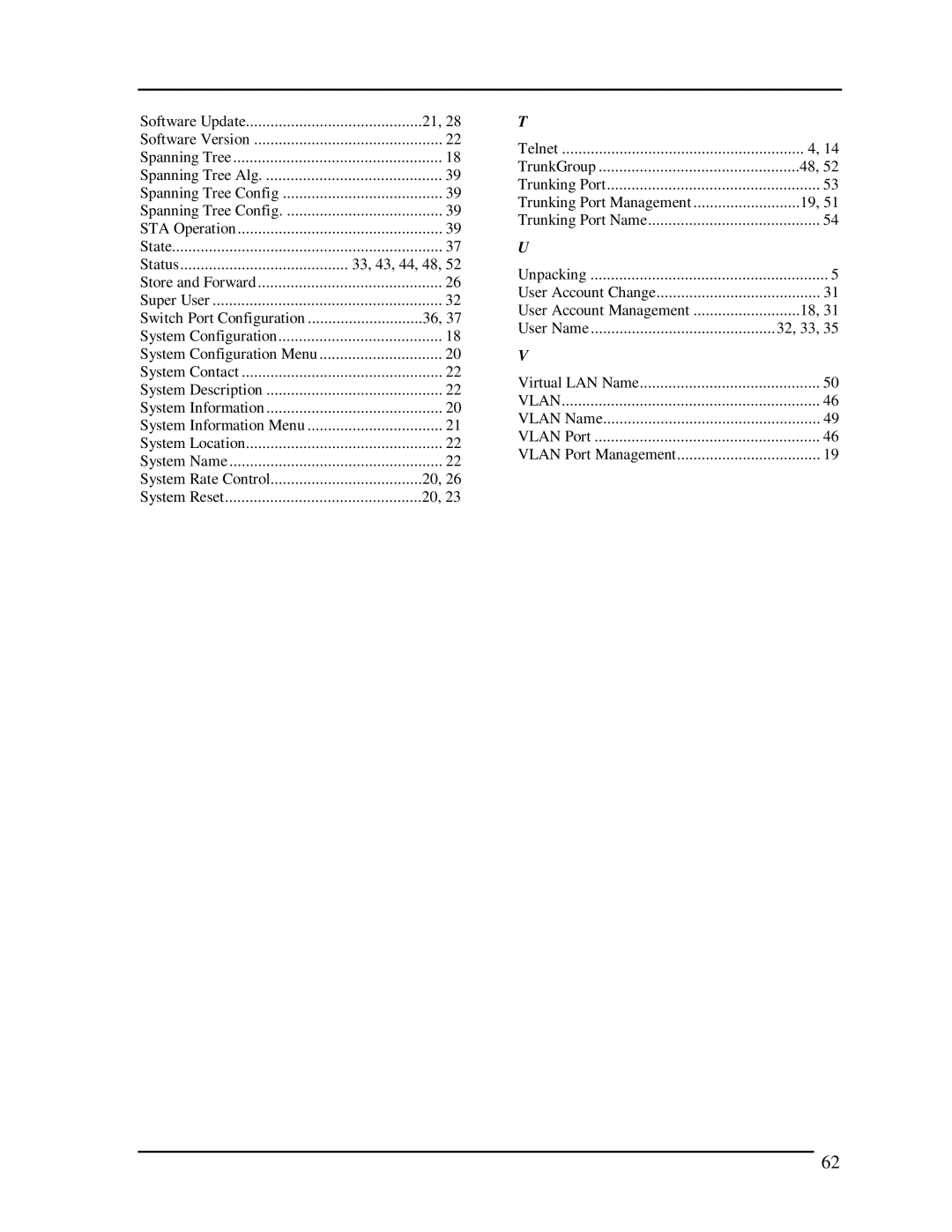 D-Link DES-3216 manual User Name 32, 33 