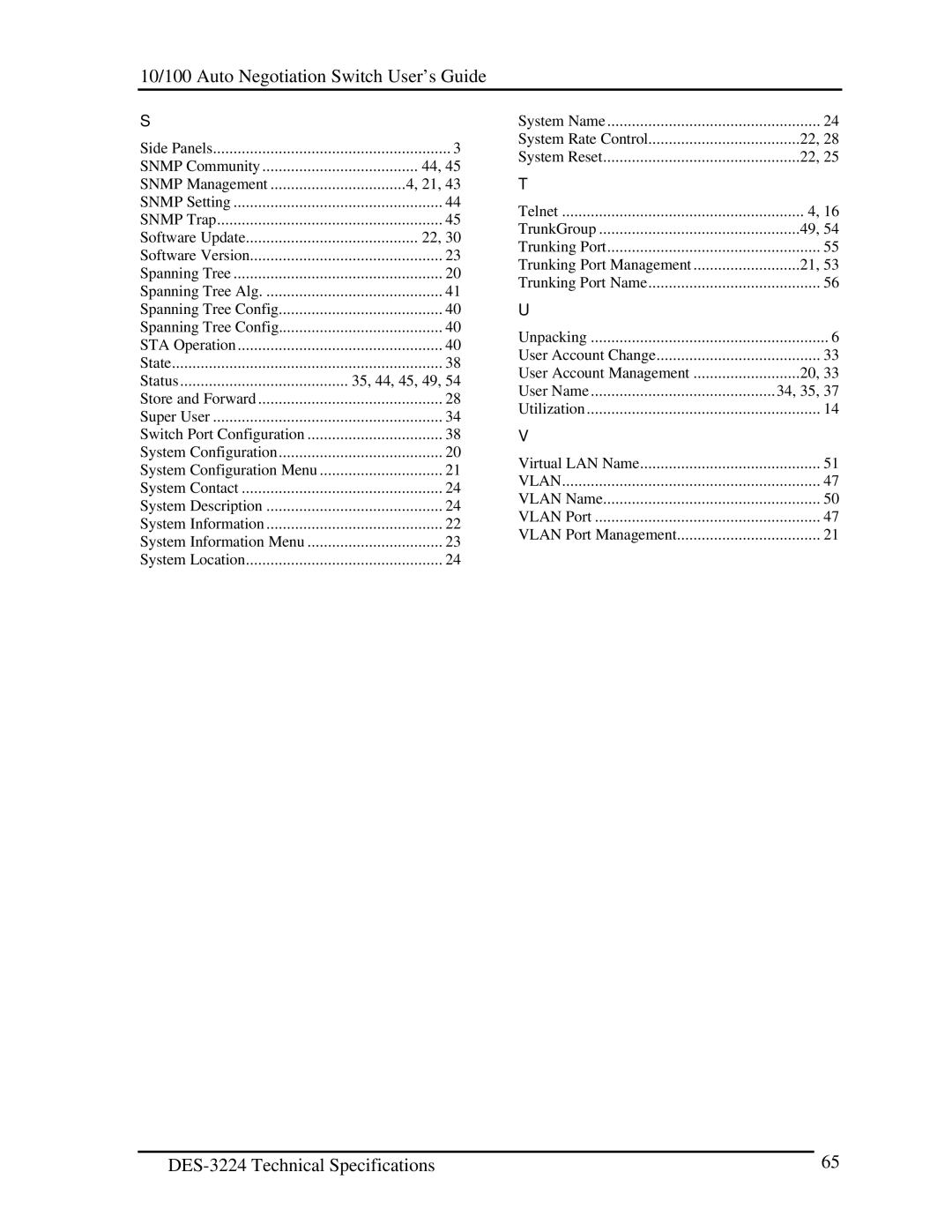 D-Link DES-3224 manual User Name 34, 35 