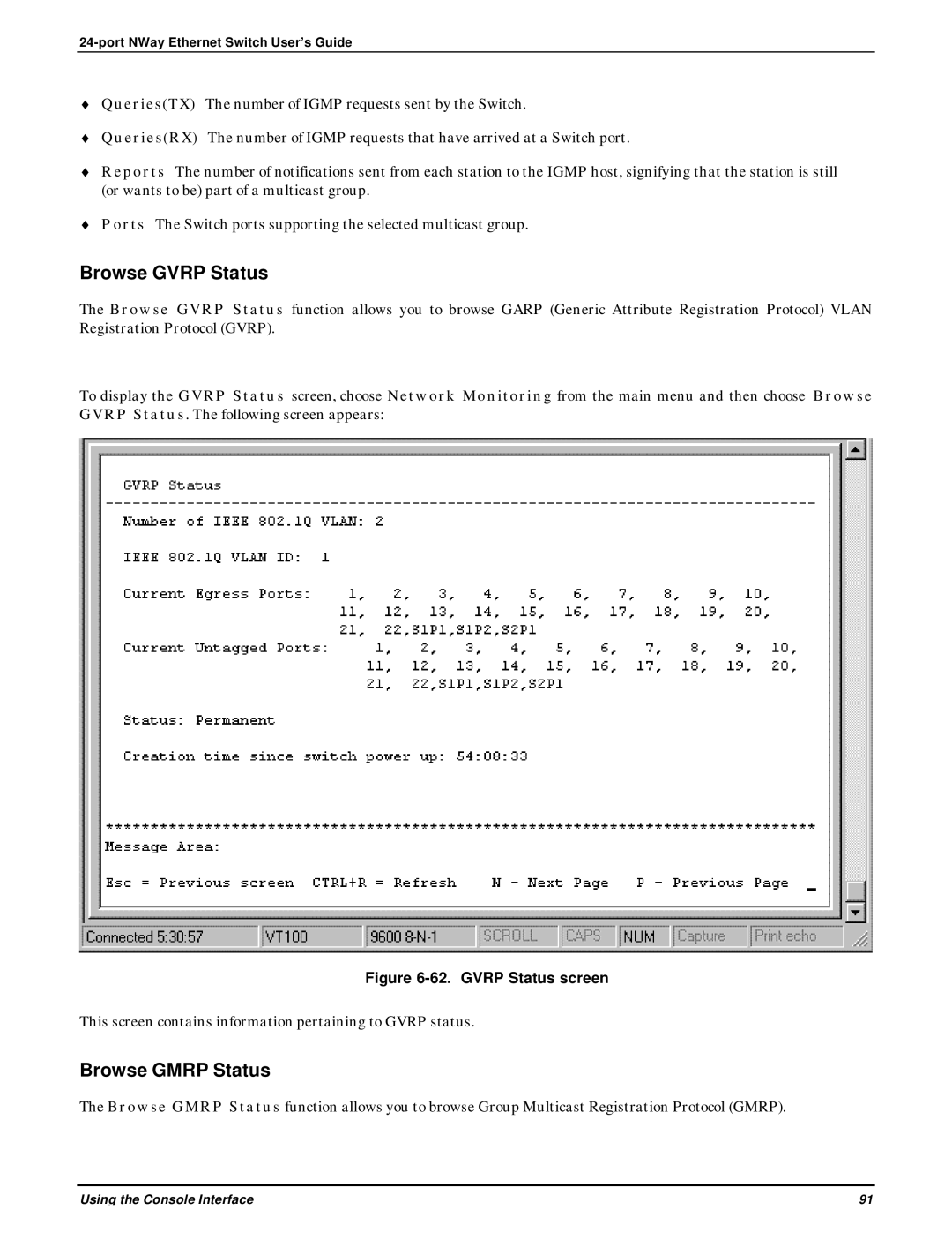 D-Link DES-3225G manual Browse Gvrp Status, Browse Gmrp Status 