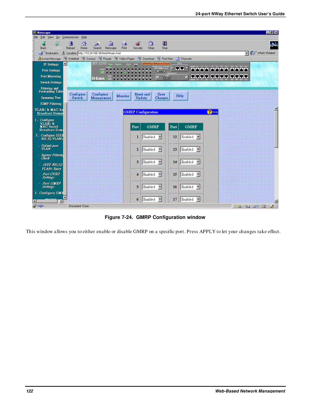 D-Link DES-3225G manual Gmrp Configuration window 