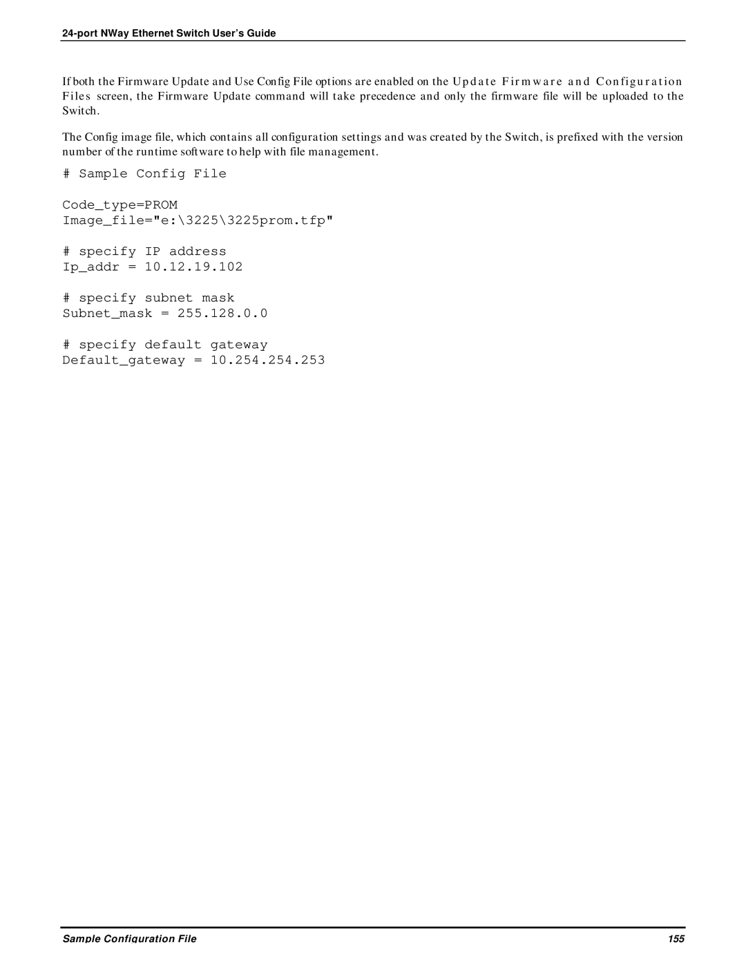 D-Link DES-3225G manual Sample Configuration File 155 