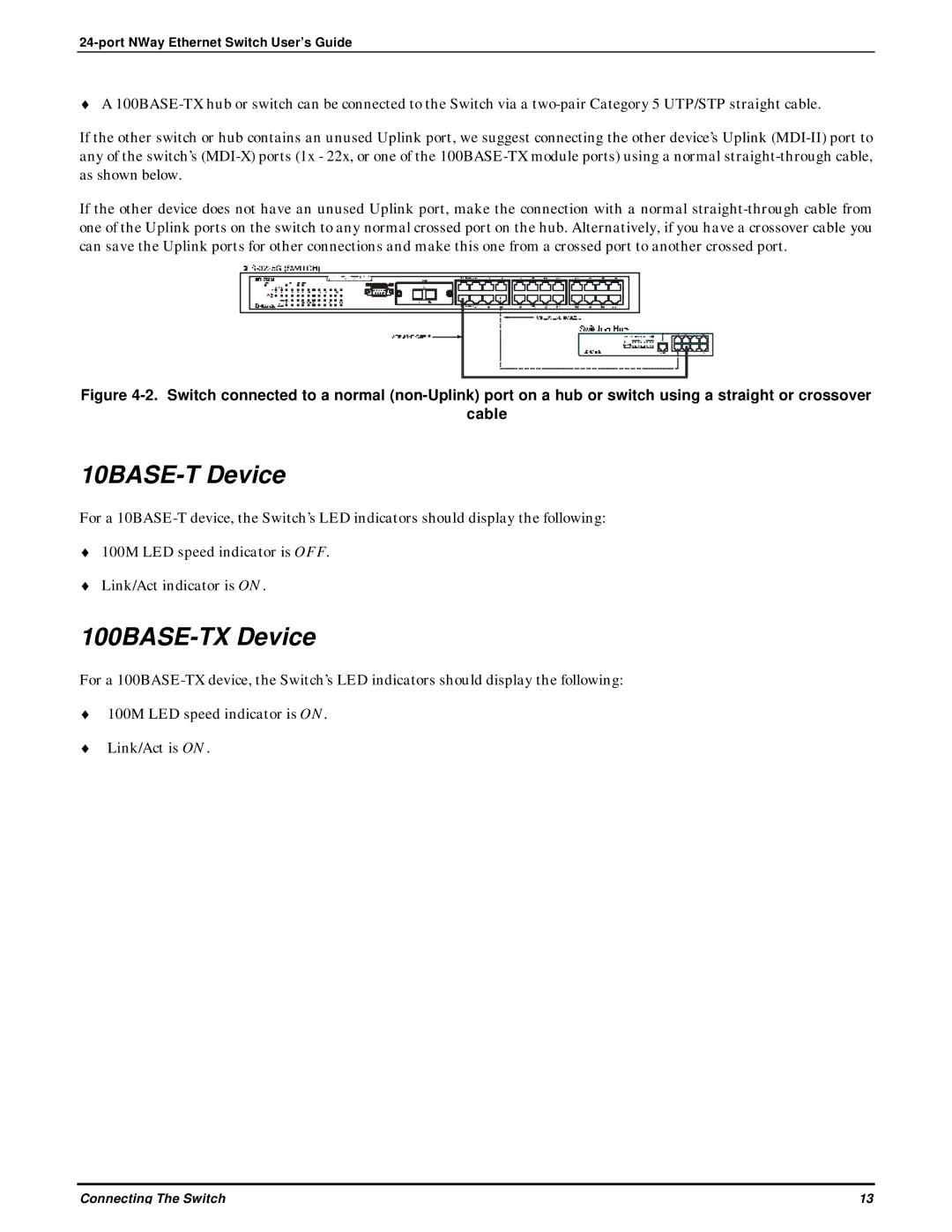 D-Link DES-3225G manual 10BASE-T Device, 100BASE-TX Device 