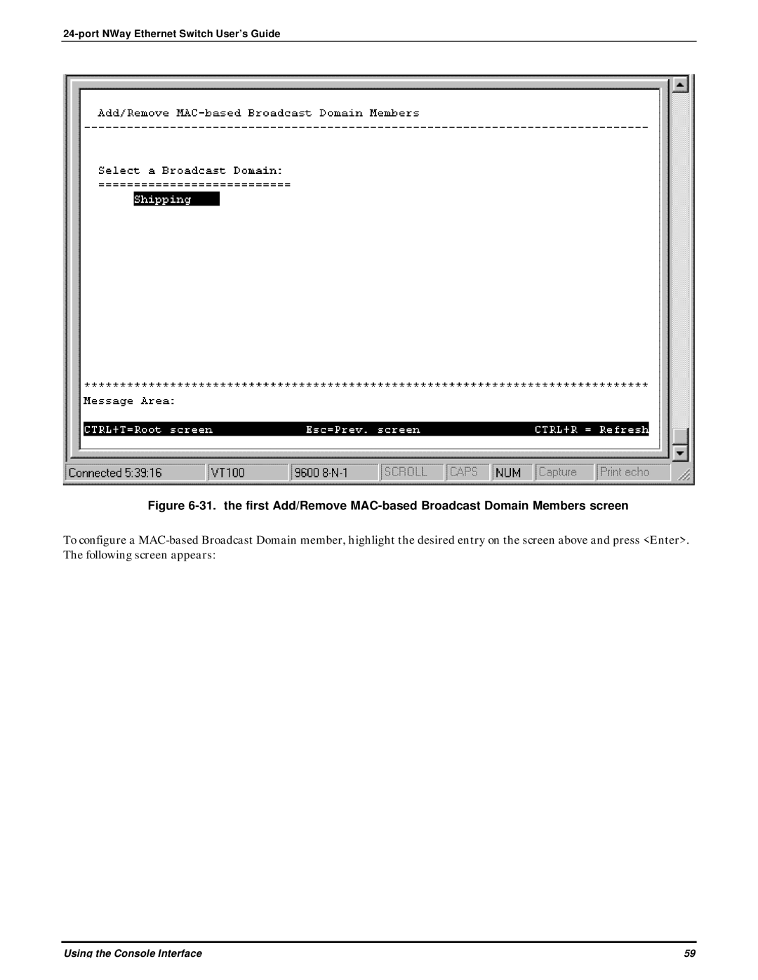 D-Link DES-3225G manual Using the Console Interface 