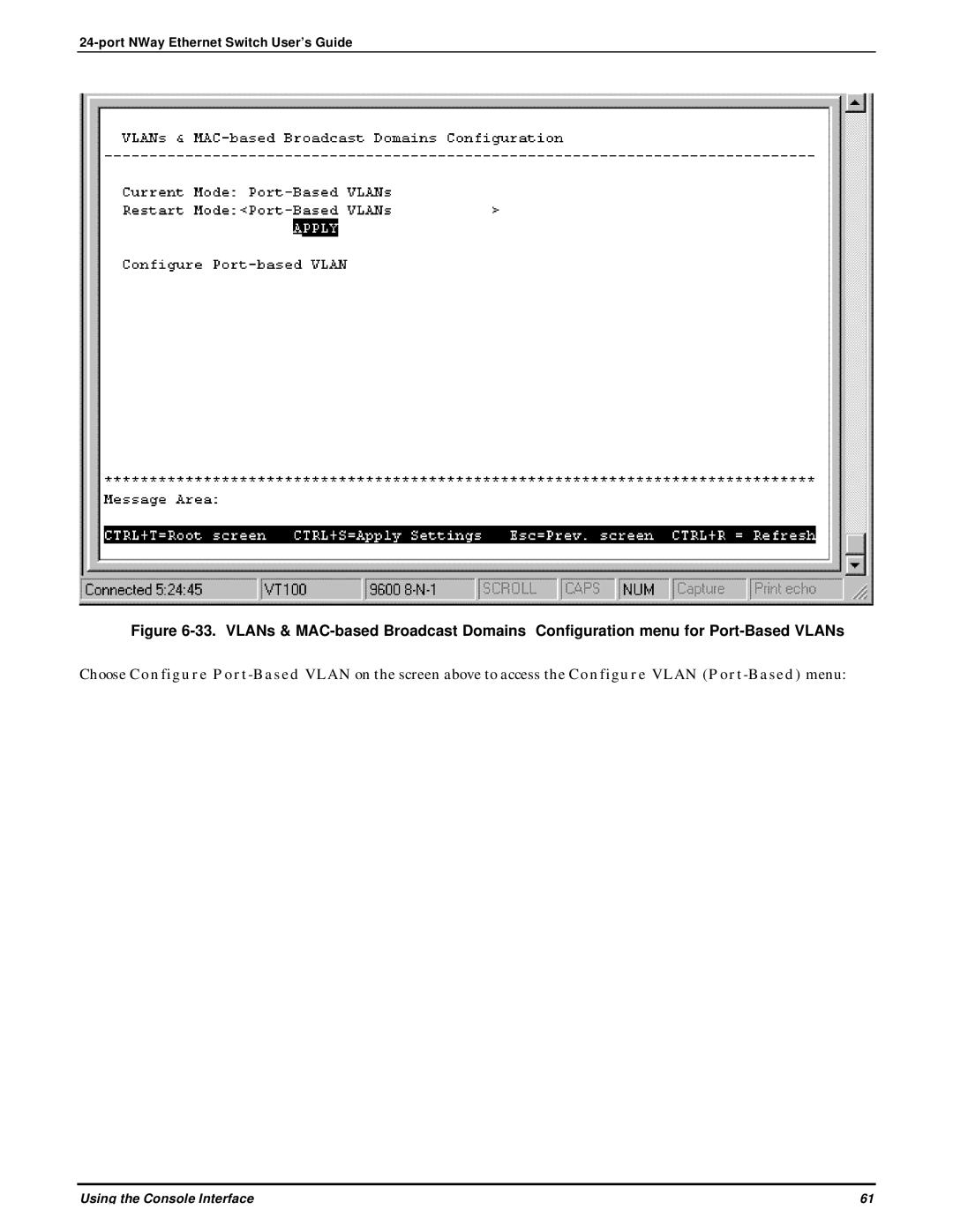 D-Link DES-3225G manual Using the Console Interface 