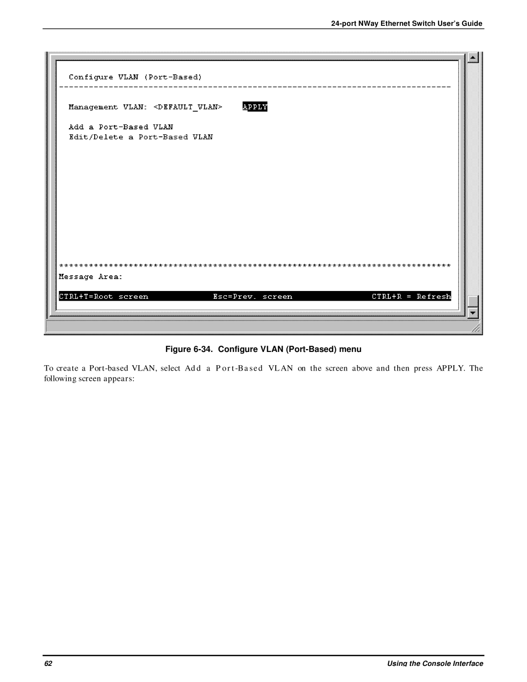 D-Link DES-3225G manual Configure Vlan Port-Based menu 