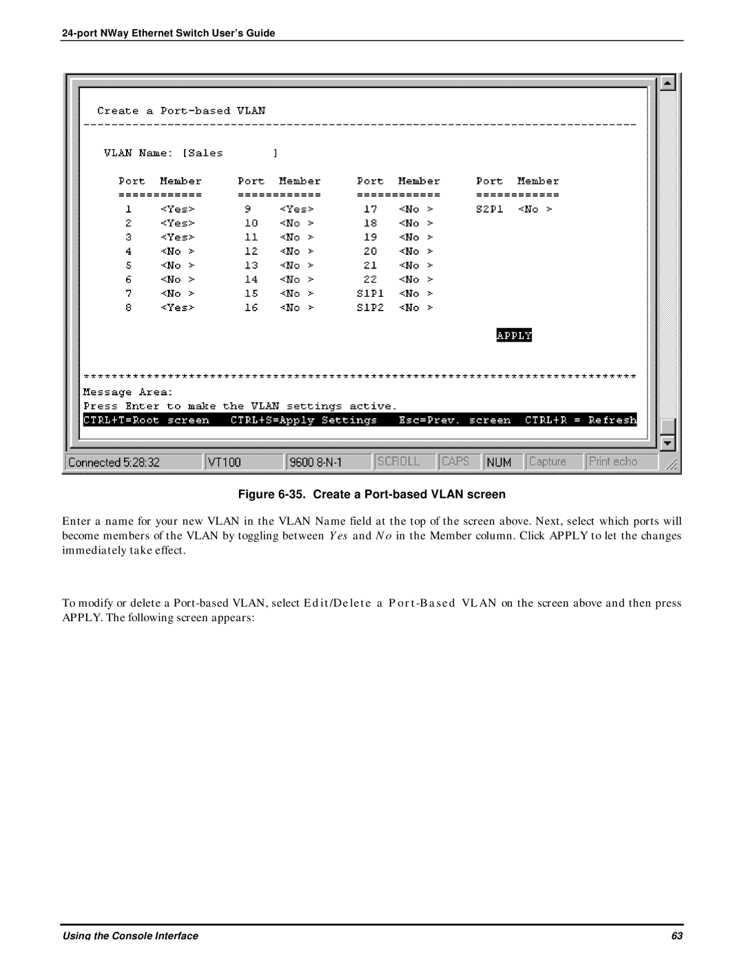 D-Link DES-3225G manual Create a Port-based Vlan screen 