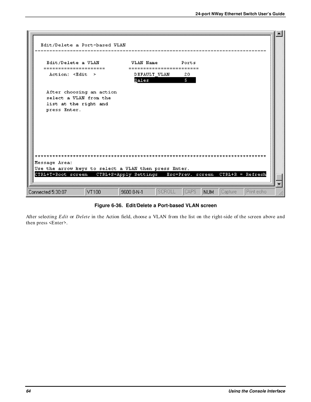 D-Link DES-3225G manual Edit/Delete a Port-based Vlan screen 