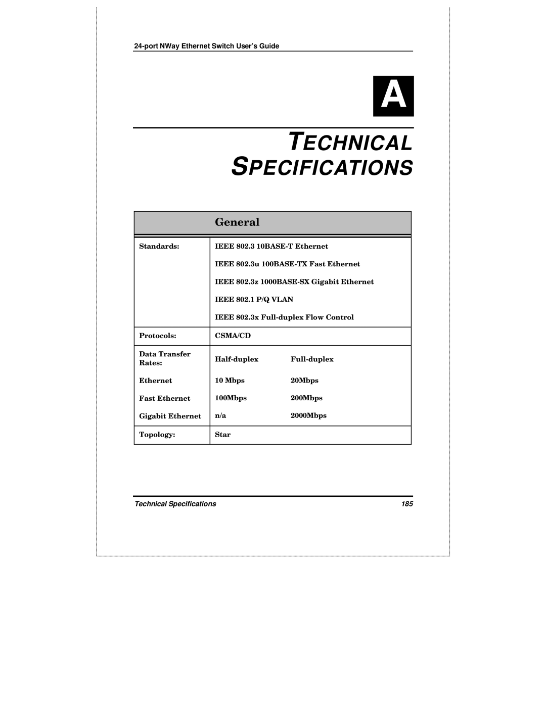 D-Link DES-3225GF manual Technical Specifications 